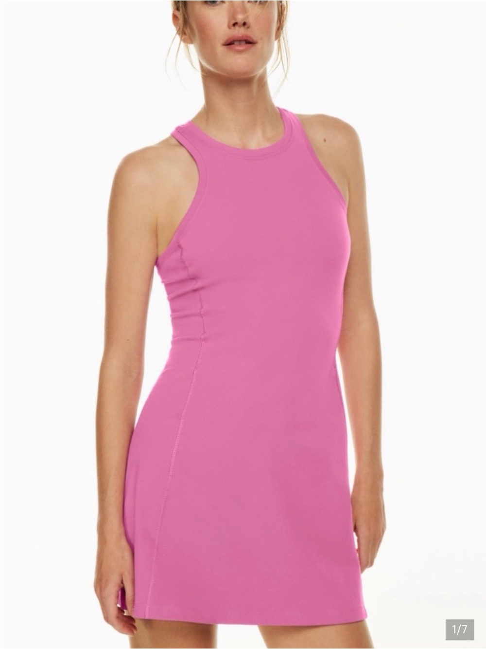 Bandier APERITIF sports ribbed Dress in Lavender Pink for tennis & golf 🎾⛳️🏌️‍♀️